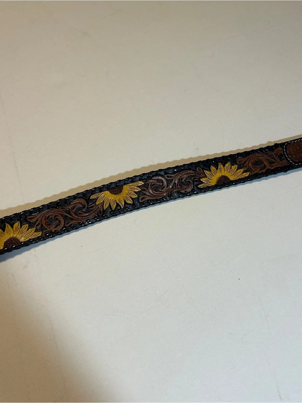 Shyanne Country Spirit Genuine Leather Sunflower Tooled Western Belt Size S